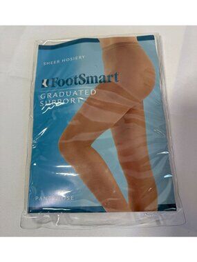 NWT FootSmart Graduated Support Panthose Sheer Hosiery Compression Nude Sz Small